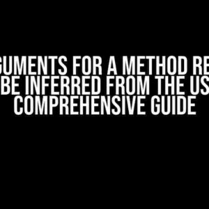 Type arguments for a method reference can’t be inferred from the usage: A Comprehensive Guide