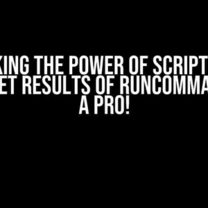 Unlocking the Power of Scripting API: How to Get Results of runCommand() Like a Pro!